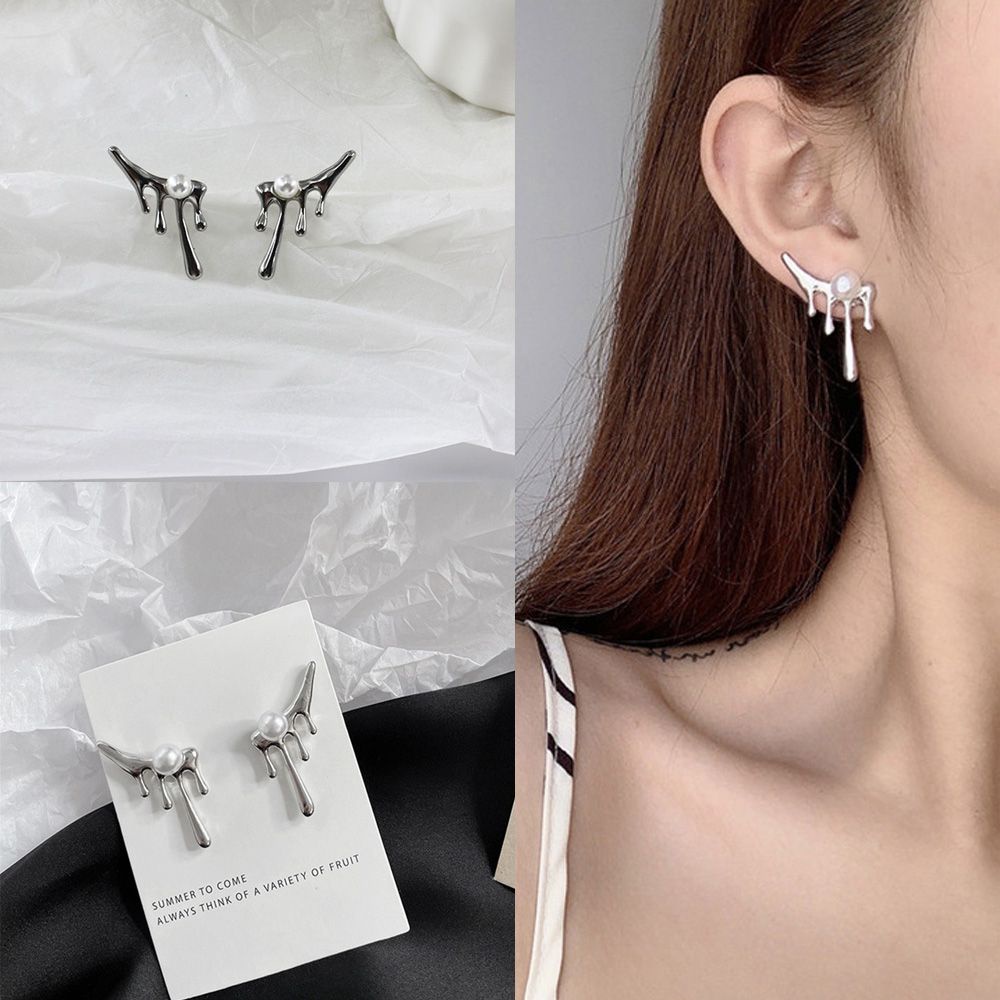 ROW Fashion Geometric Pearl Stud Earrings Gift Jewelry Irregular Earrings Women Party Temperament Girls Drop Earrings