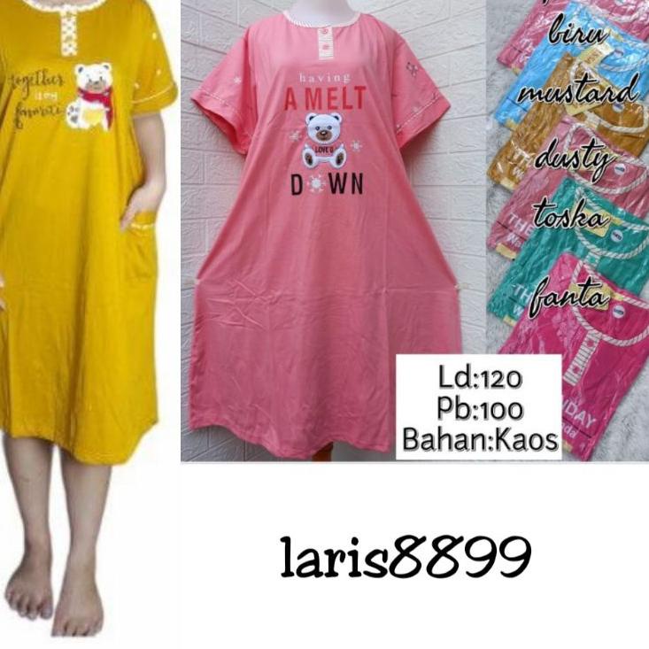 ♦ Daster Wanita Tessa fit L.XXL - Baju tidur Daster Kaos Tesa Goodquality ◘