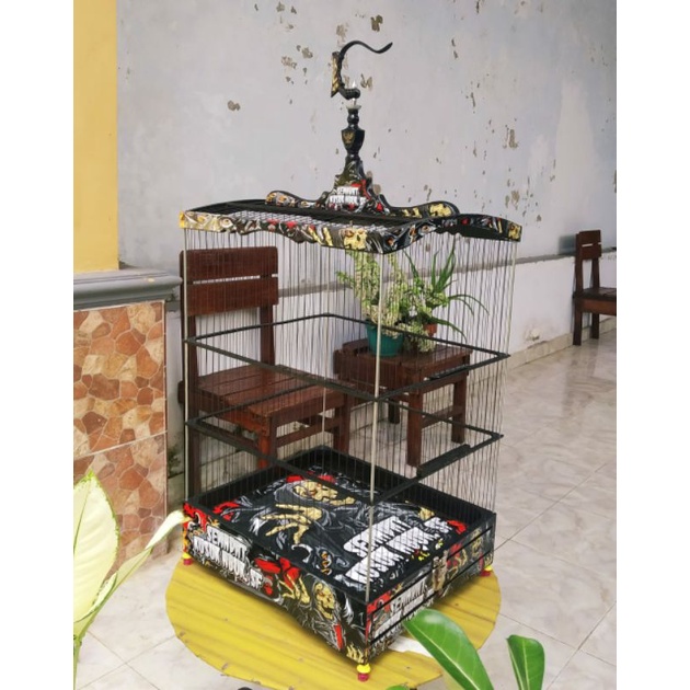 DECAL STIKER SANGKAR REPLIKA EBOD, REPLIKA ORIQ STIKER SANGKAR KOTAK KENARI, CUCAK HIJAU