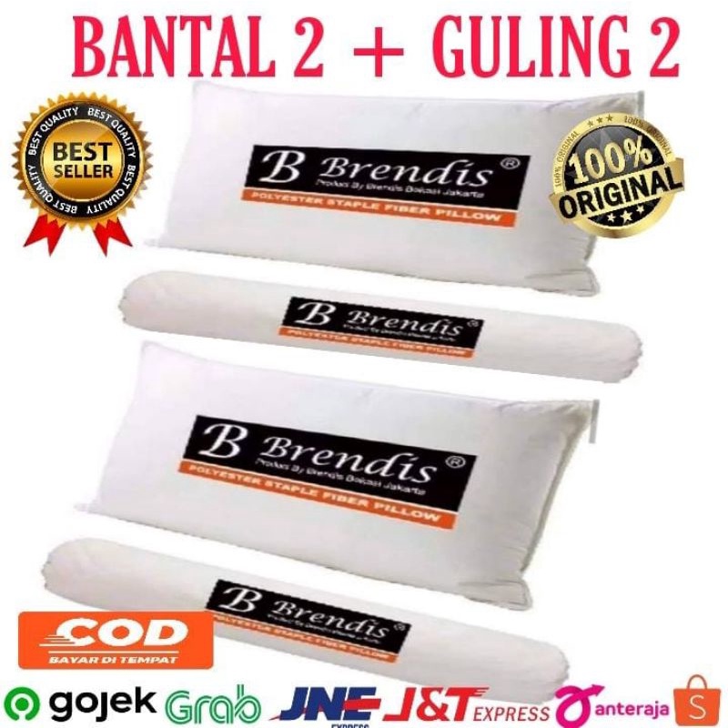 [100%ORIGINAL]Bantal Kepala hotel Brendis &amp; guling Brendis 2 set ( 2 bantal + 2 guling )