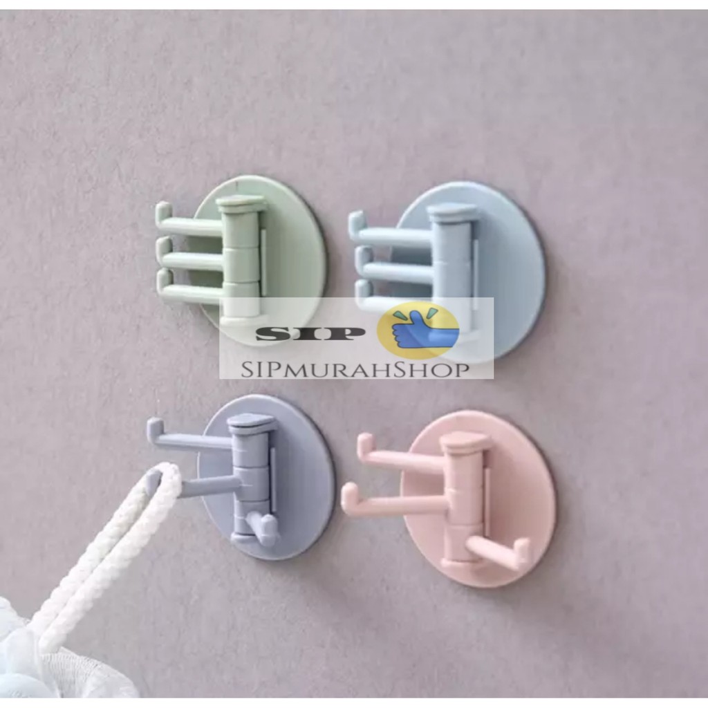 HANGER BULAT 3 IN 1 MULTIFUNGSI GANTUNGAN TEMPEL DINDING DAPUR TOILET 3 in 1 HOOK 3 KAIT SERBAGUNA