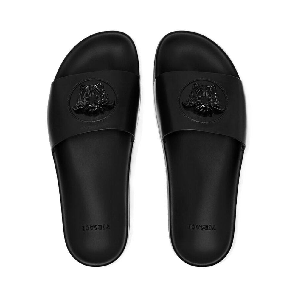 Vrsace La Medusa Leather Slides Black 100% Authentic