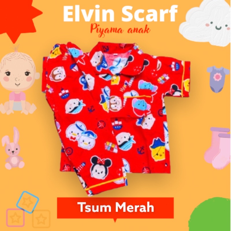 PIYAMA ANAK / BAJU TIDUR ANAK 1-5 Tahun MLXL piyama karakter