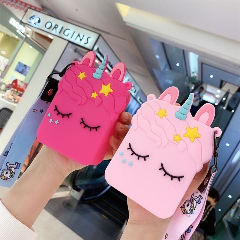 Tas Anak Slempang Sling Bag Tas Silikon Pop It Mini Dompet Popit Rainbow Unicorn Tas Pop It Unicorn