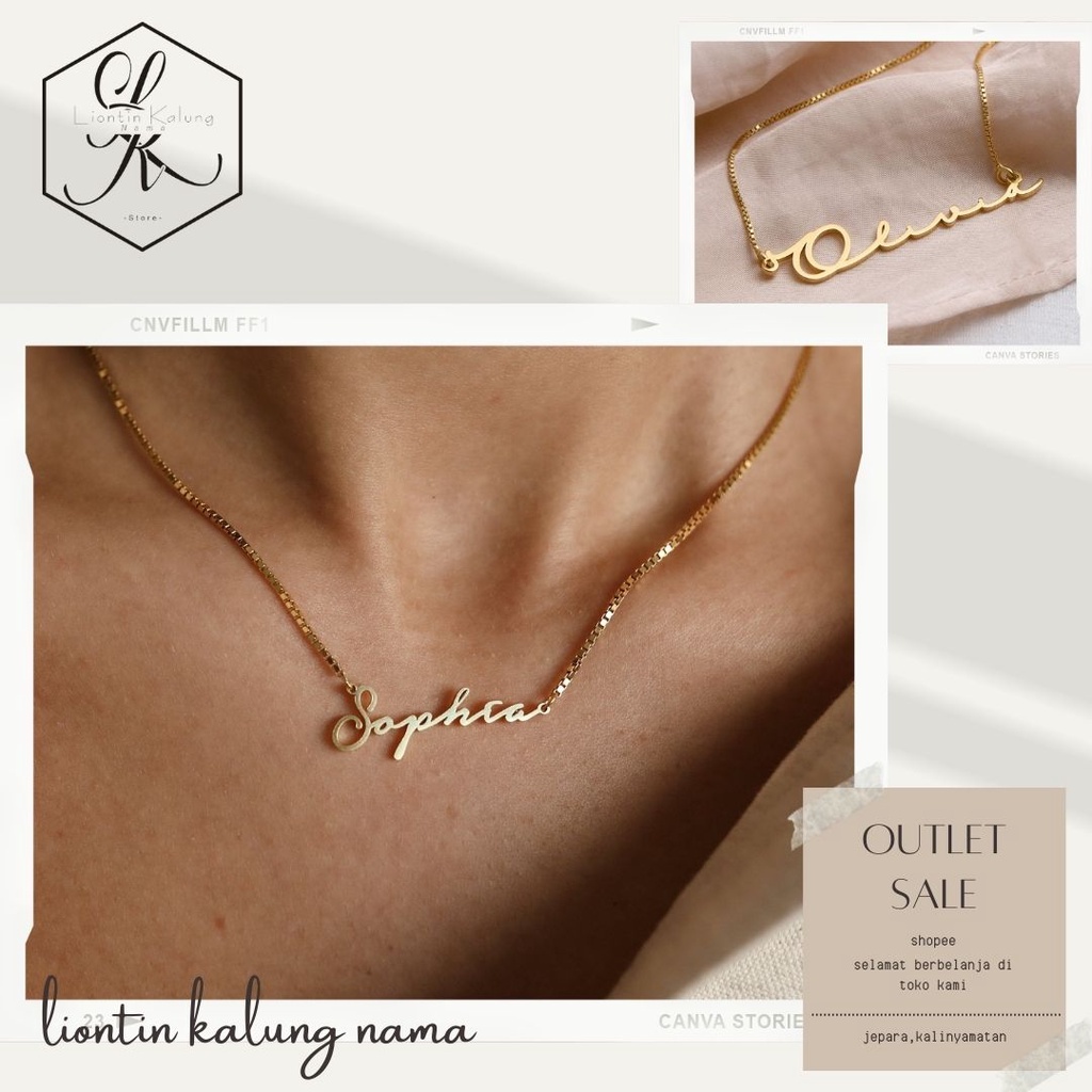 KALUNG NAMA ANAK CUSTOM KALUNG NAMA LAPIS MAS KALUNG NAMA