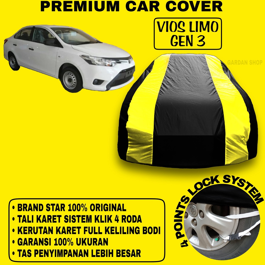 Body Cover VIOS LIMO GEN 3 Sarung Strip KUNING Penutup Pelindung Bodi Mobil Vios Limo Gen 3 PREMIUM