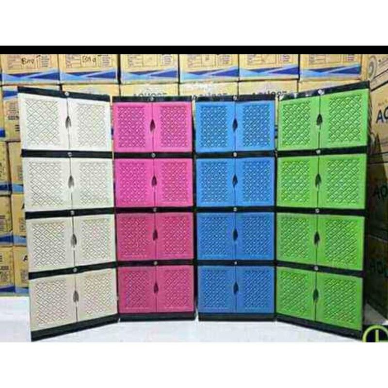 LEMARI AQUOSE MINI 4 SUSUN PLUS KUNCI