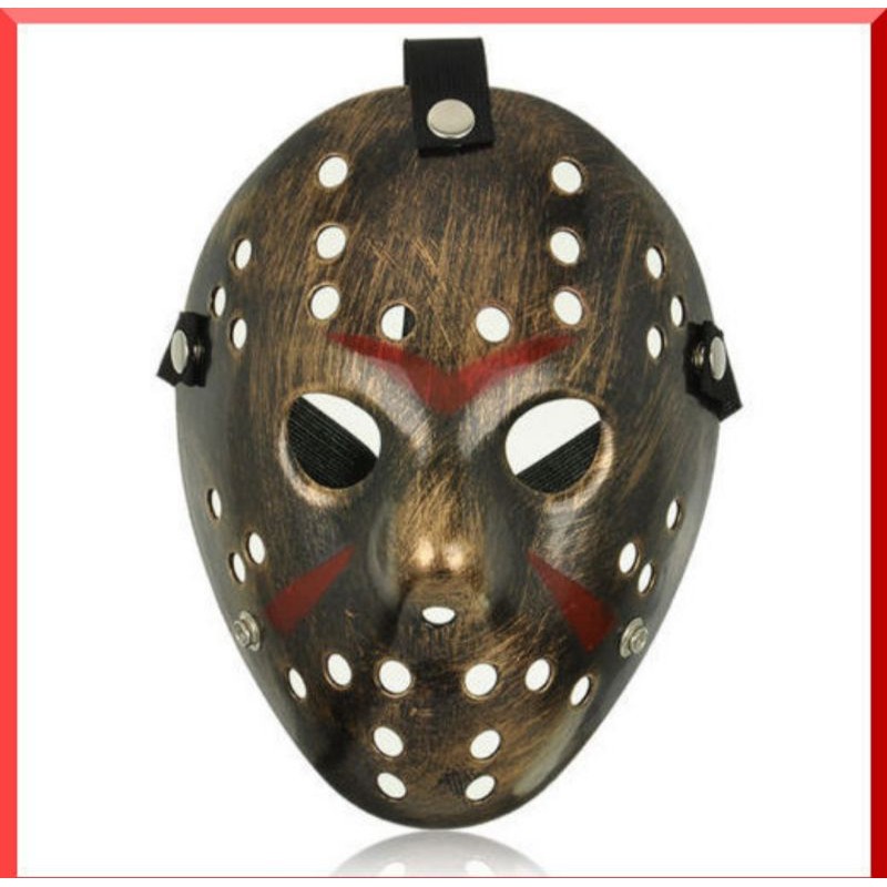 Jason Mask Hockey Mask Topeng Jason vs freddy Gold