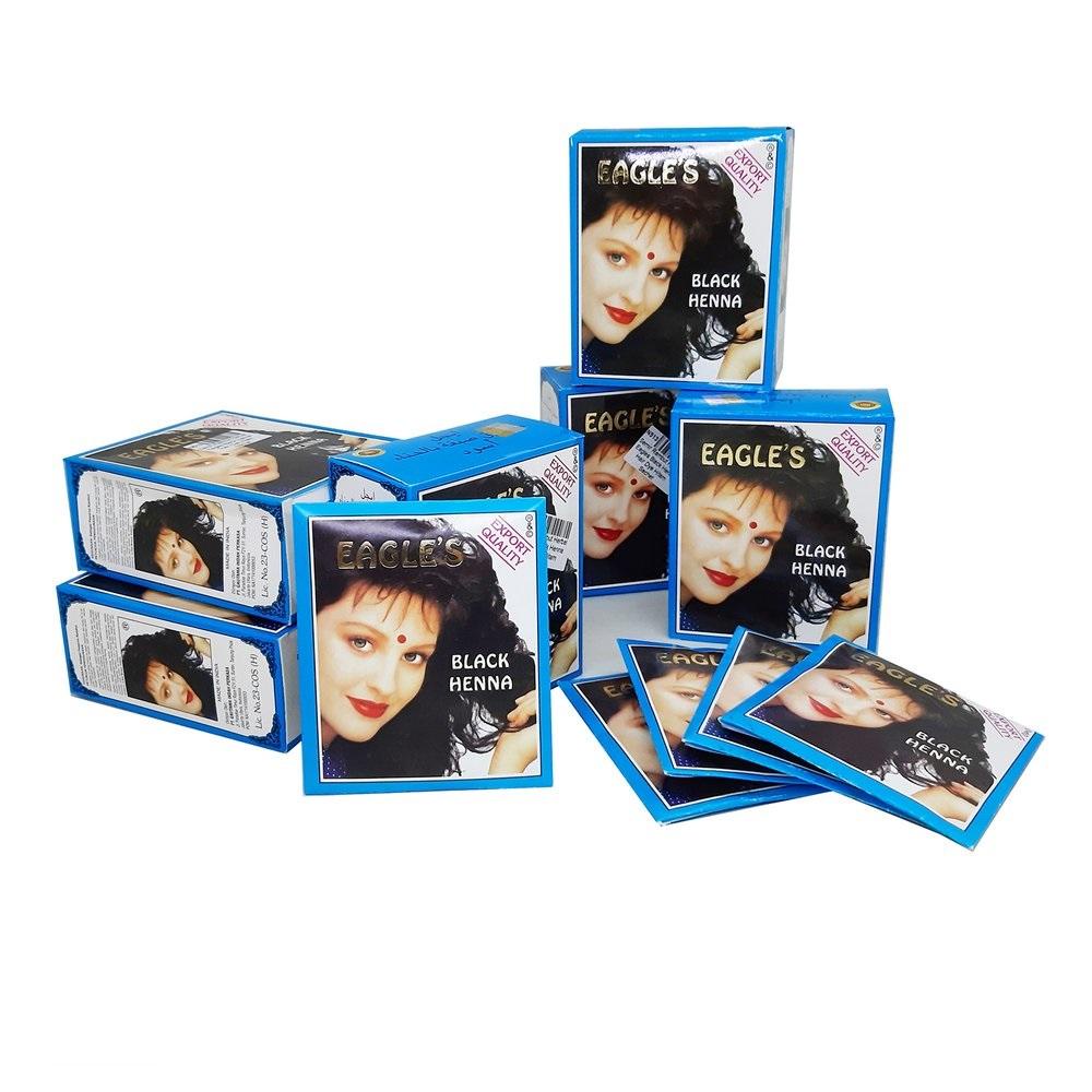 Eagles Black &amp; Brown Henna Hair Box isi 6 pcs | Cat Pewarna Rambut Henna Eagle