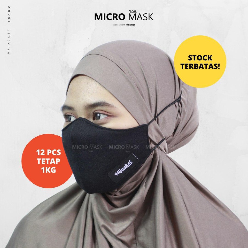 TERLARIS masker kain wanita pria micro mask by hijacket 12 varian warna MODEL EARLOOP & HEADLOOP-1