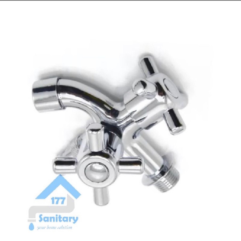 Kran cabang baling A1- keran air double cabang faucet shower double dua kloset mandi sanitary /A66