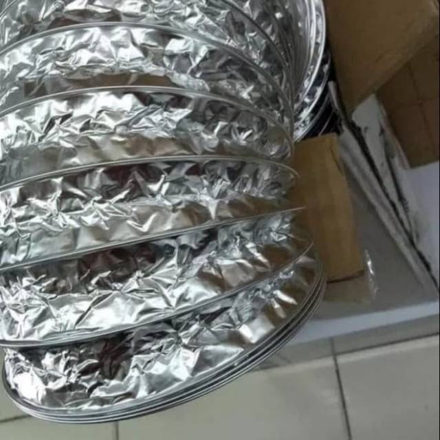 Pipa exhaust alumunium foil 8 inchi flexible cerobong pembuangan asap