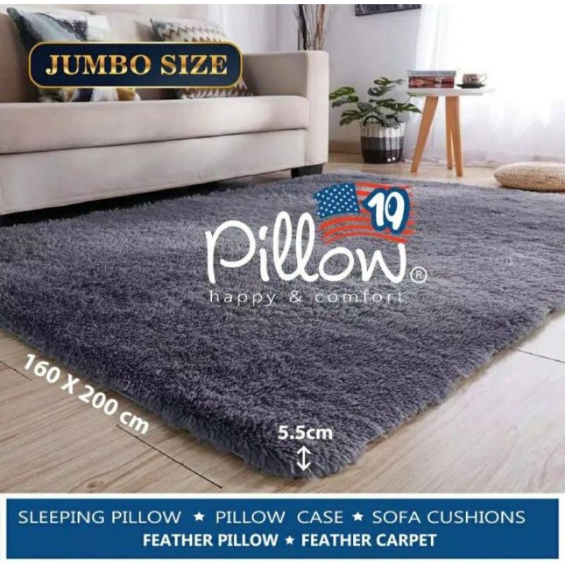 KARPET PILLOW BULU RASFUR JUMBO/BESAR KARPET BULU PILLOW ASLI UK-160×200 CM JUMBO