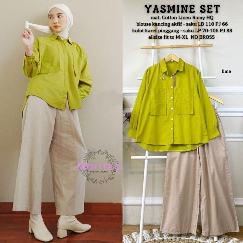 YASMIN SET / ONE SET ATASAN BLOUSE KULOT ALEXANDRA GBM