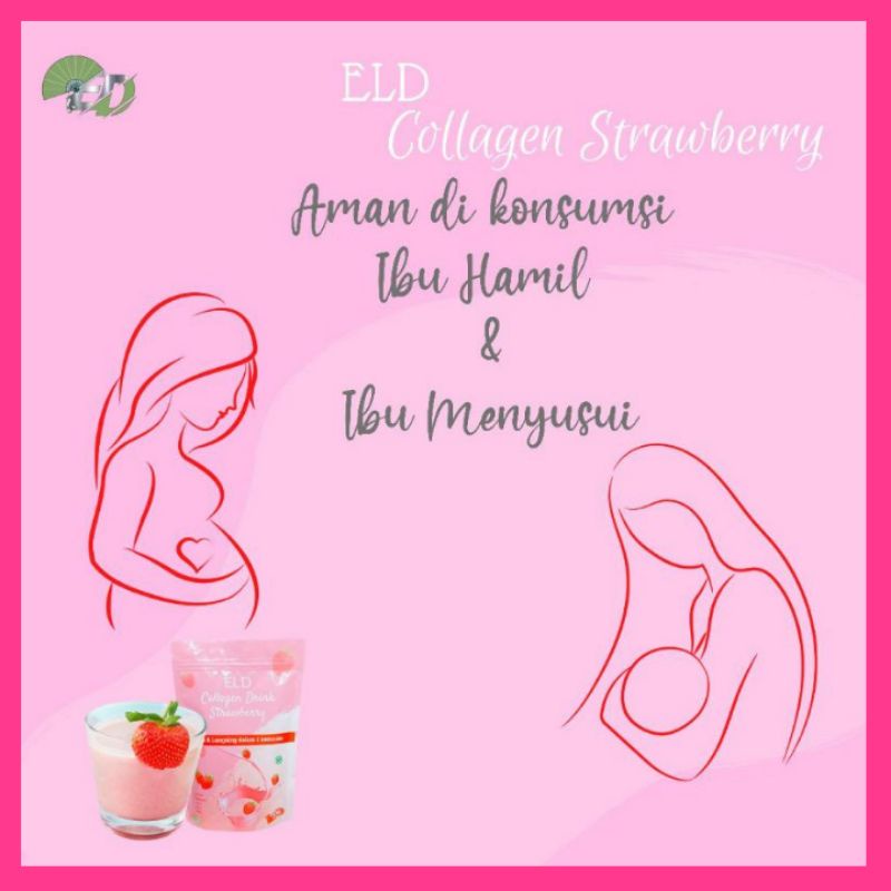 ELD COLLAGEN DRINK STRAWBERRY PEMUTIH BADAN &amp; PELANGSING BADAN BPOM &amp; HALAL MUI