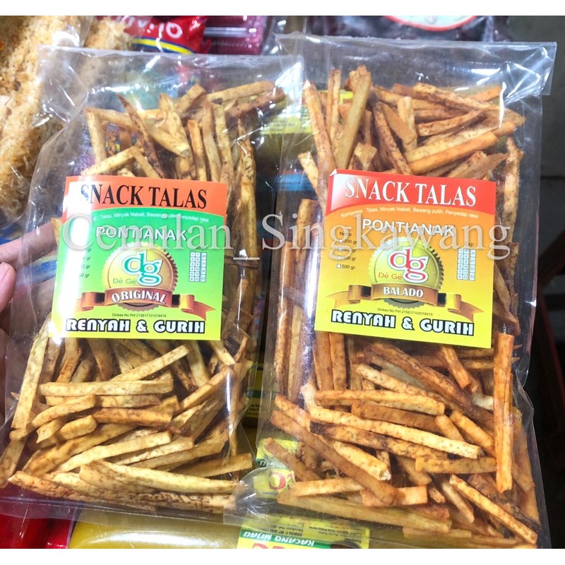 

snack talas original & balado / cemilan / stik talas pontianak gurih & renyah