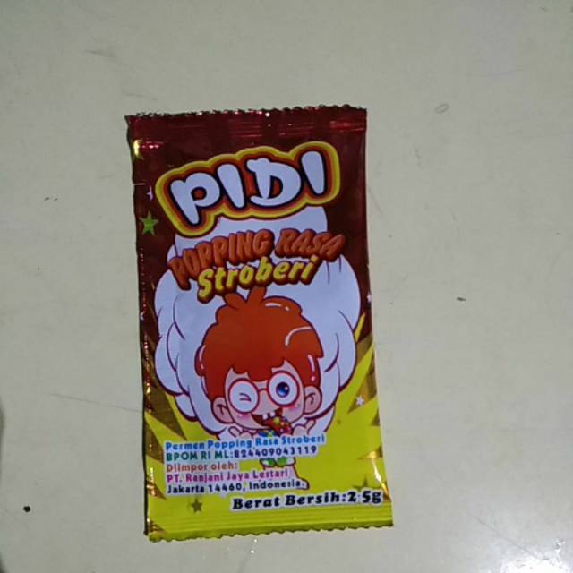 

PIDI popping candy strawberry 2.5gr