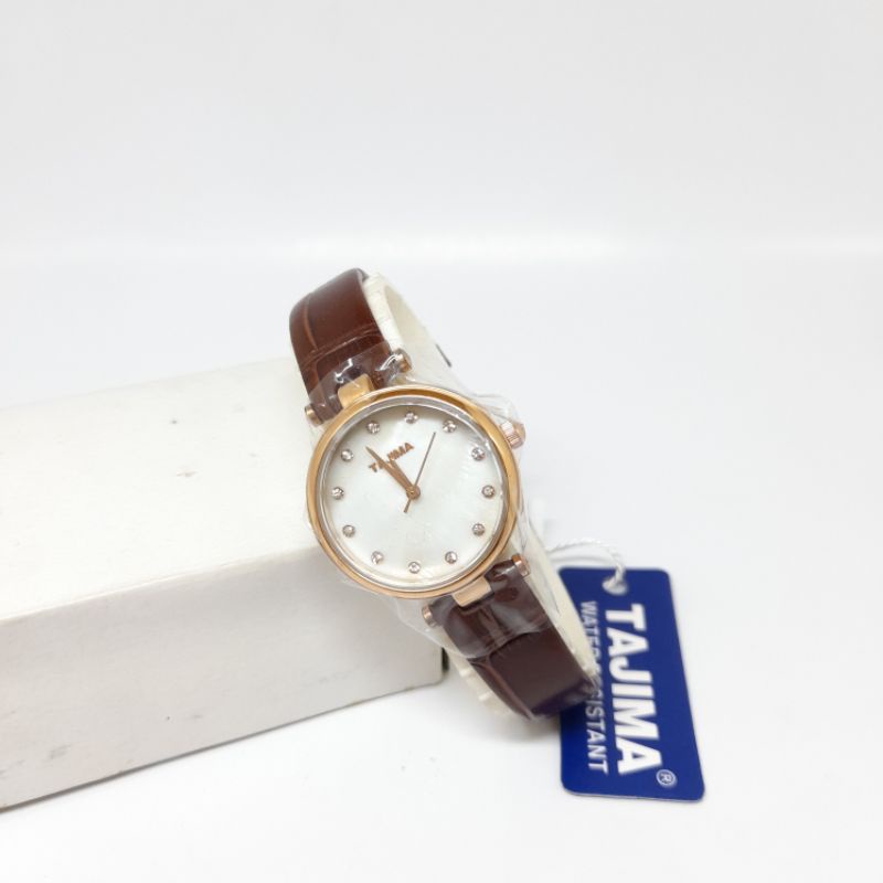 Jam tangan wanita tajima 9333 tali kulit mini