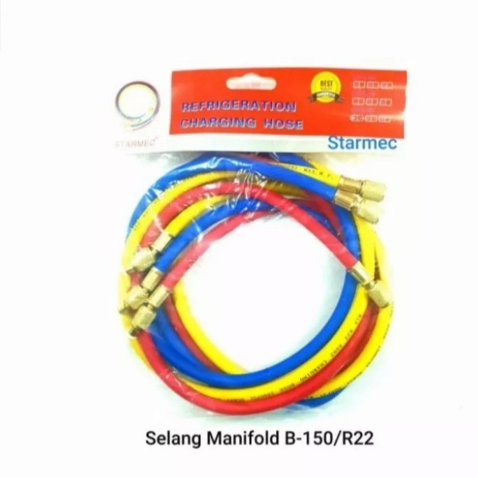 SELANG ANALIZER R22 R134A SELANG MANIFOLD REFRIGERATION CHARGING HOSE 150CM