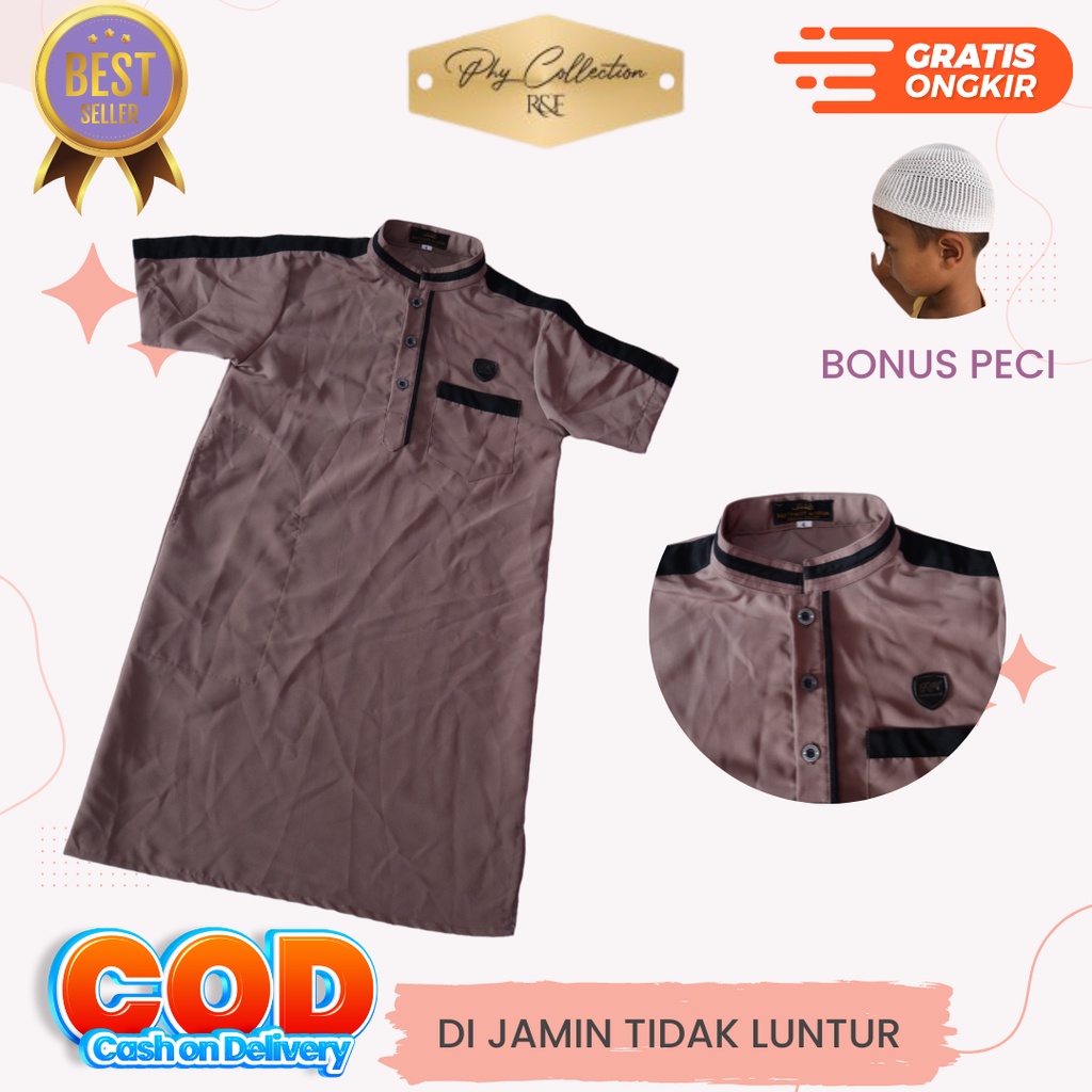 Baju Muslim Gamis Jubah Anak Laki Laki Usia 4-14 Tahun [alhanif]