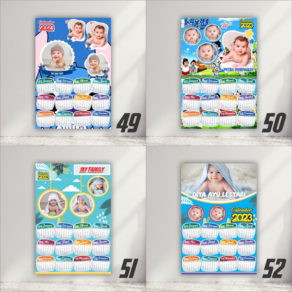 KALENDER 2023 CUSTOM FOTO,TANPA PO BISA COD/BAYAR DITEMPAT