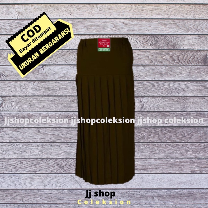SERAGAM SEKOLAH ROK PANJANG PRAMUKA COKLAT SD, SMP ,SMA REMPEL LIPIT TURUN PINGGANG, SERAGAM PRAMUKA