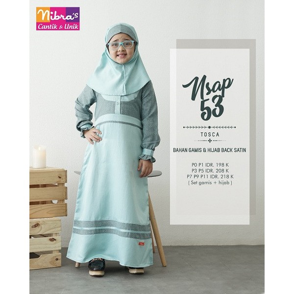 Gamis Anak Nibras NSAP 53| Gamis Anak Syar'i|Busana Muslim Nibras