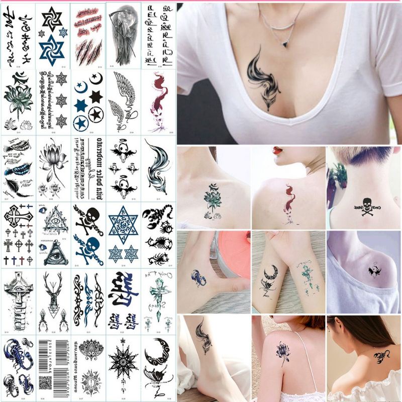 RANDOM 1pc Tato temporary tato sementara tatto badan sticker badan tatto air sticker air tattoo