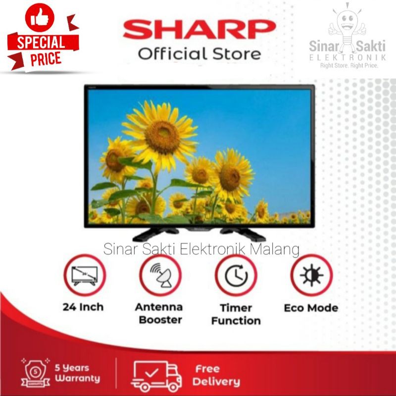 Sharp TV LED 24 inch 24" LC24LE170i 24LE170 HD TV LCD Garansi Resmi