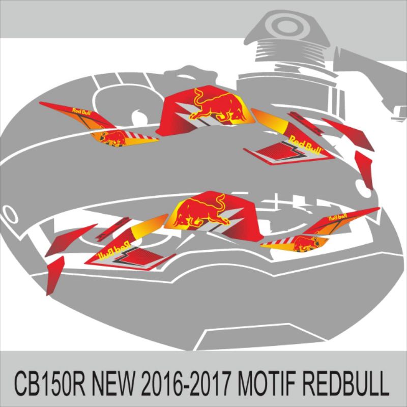 STIKER STRIPING VARIASI DECAL CB 150R NEW TAHUN 2016-2017 MOTIF REDBULL