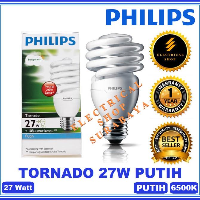 *:*:*:*:*] PHILIPS LAMPU TORNADO 27W 27 WATT PUTIH (HRG GROSIR & GARANSI) SPIRAL