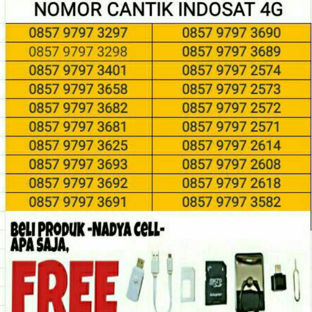 [ Bayar Di Tempat COD ] SERI RAPIH ABAB 9797 Kartu Perdana Nomor Cantik Indosat 4G