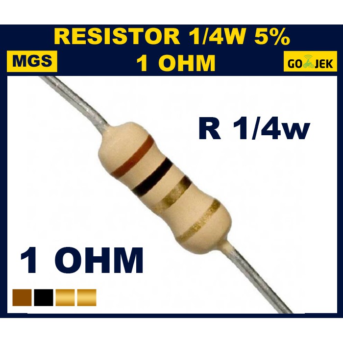 Resistor 1/4w 1 Ohm 1000PCS