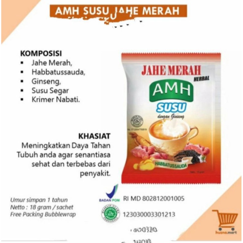 

jahe merah amh susu 1 saset original