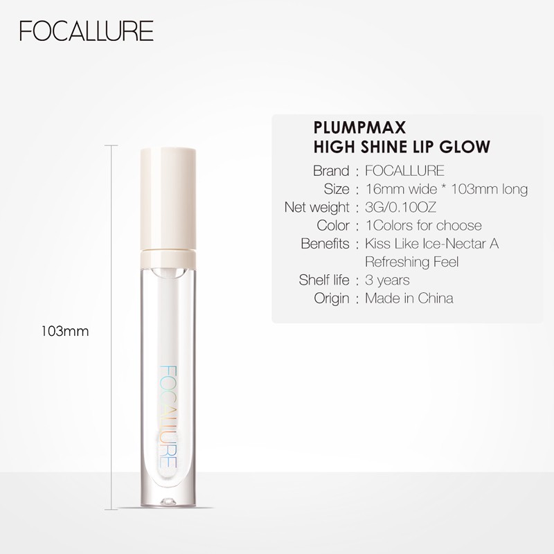 [Add On Gift] FOCALLURE Lip Gloss Pelembab Shimmer Berkilau