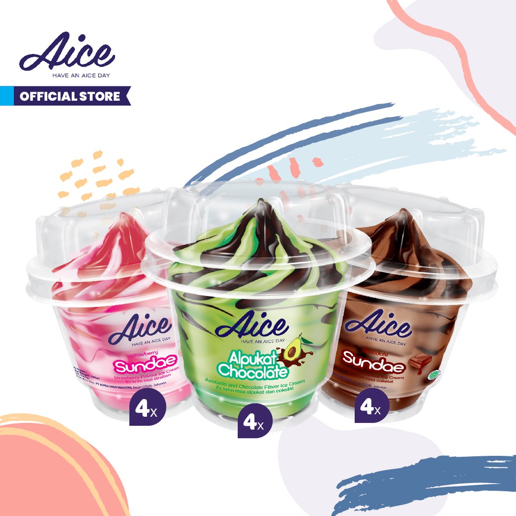 Jual Aice Ice Cream Paket Sundae Lovers Es Krim Eskrim 12pcs Shopee Indonesia 1629