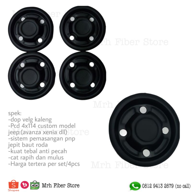 Center Dop Velg Kaleng pcd 4x114