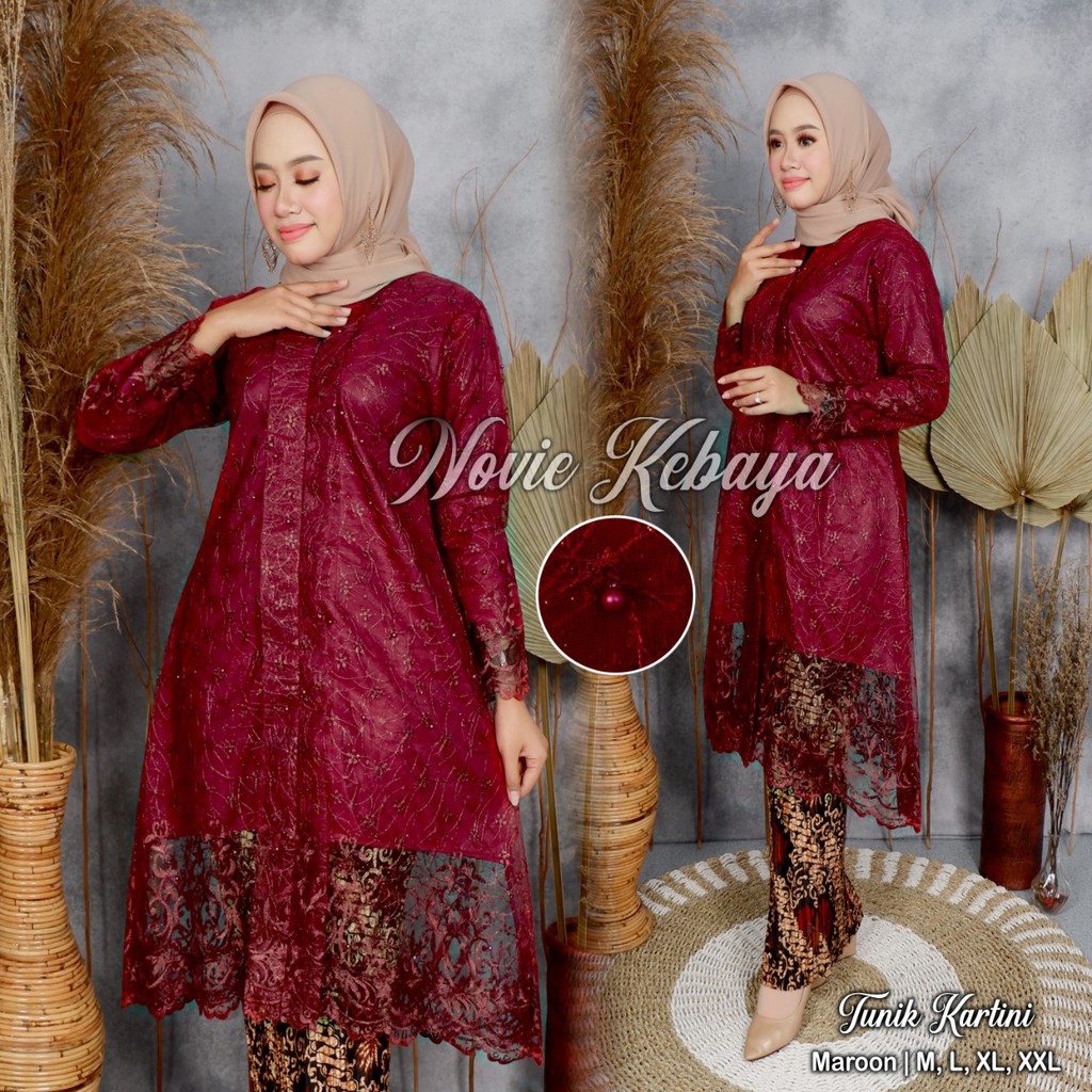 NOV&gt; NEW KEBAYA KARTINI - KEBAYA TULLE MUTIARA PREMIUM - PAKAIN PESTA CANTIK - OUTFIT KEBAYA MODERN