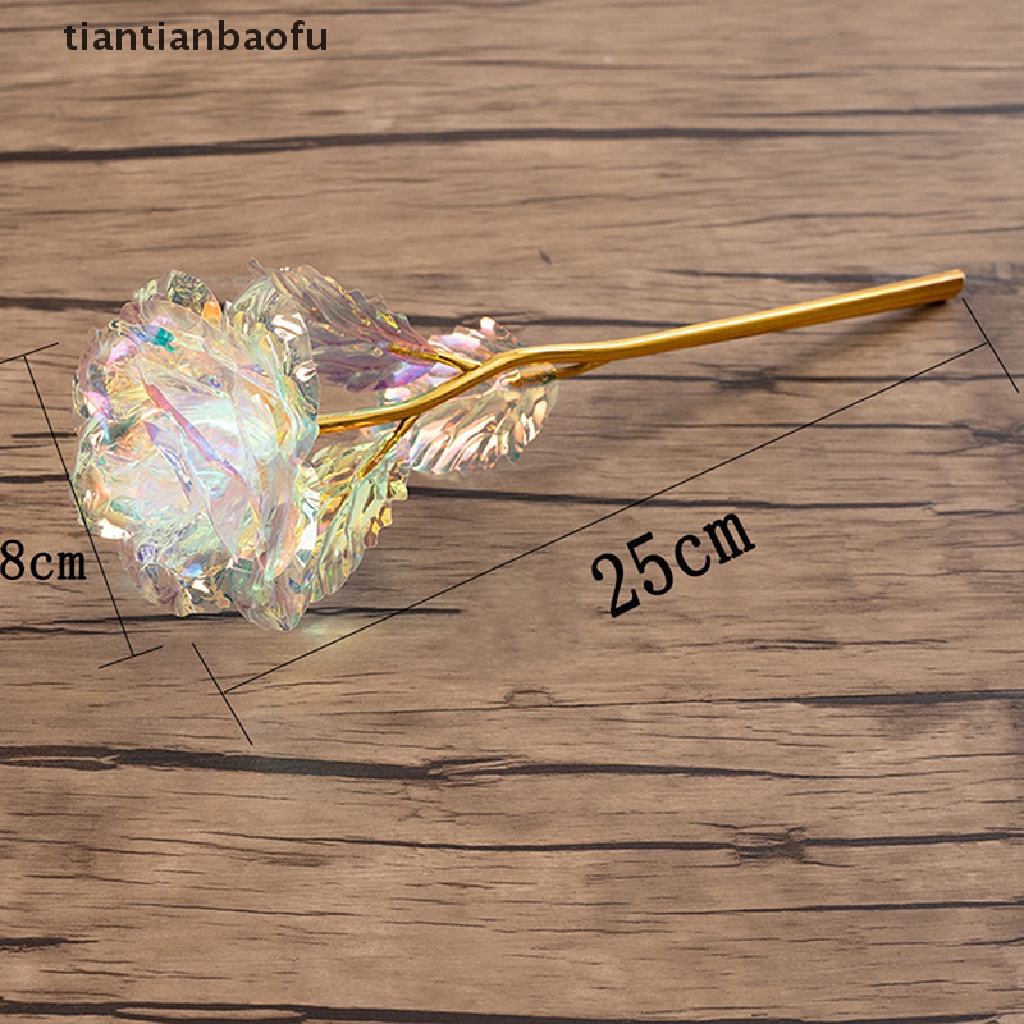 [tiantianbaofu] 24k Gilded Rose Gold Leaf Artificial Rose Flower Mother's Day Valentine's Day Boutique