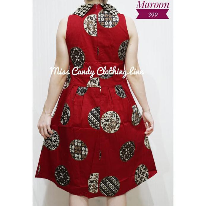 DRESS BATIK / DRESS BATIK PITA / DRESS BATIK A-LINE - NAVY BLUE