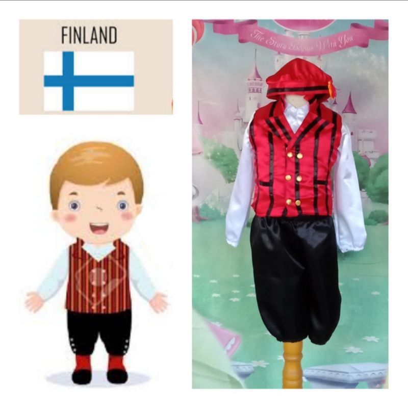 Jual Kostum Cosplay Anak Internasional Baju Adat Tradisional Negara Finland Finlandia Boy | Shopee Indonesia