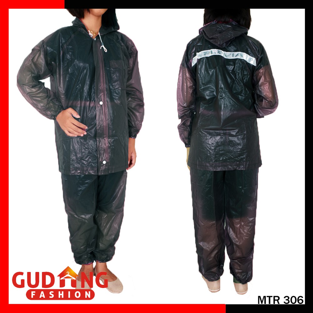 Setelan Jas Hujan Wanita Motif Transparan / Raincoat / Jaket Hujan (COMB)