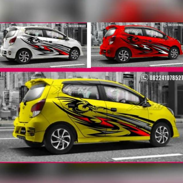 Modifikasi Stiker Mobil Agya Warna Silver