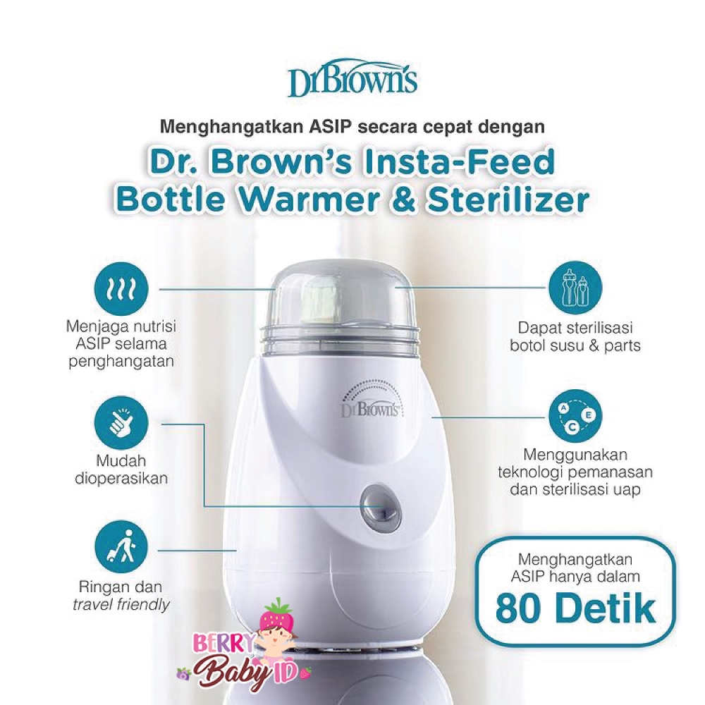 Dr Brown's Insta Feed Bottle Warmer Sterilizer Penghangat Susu Bayi Berry Mart