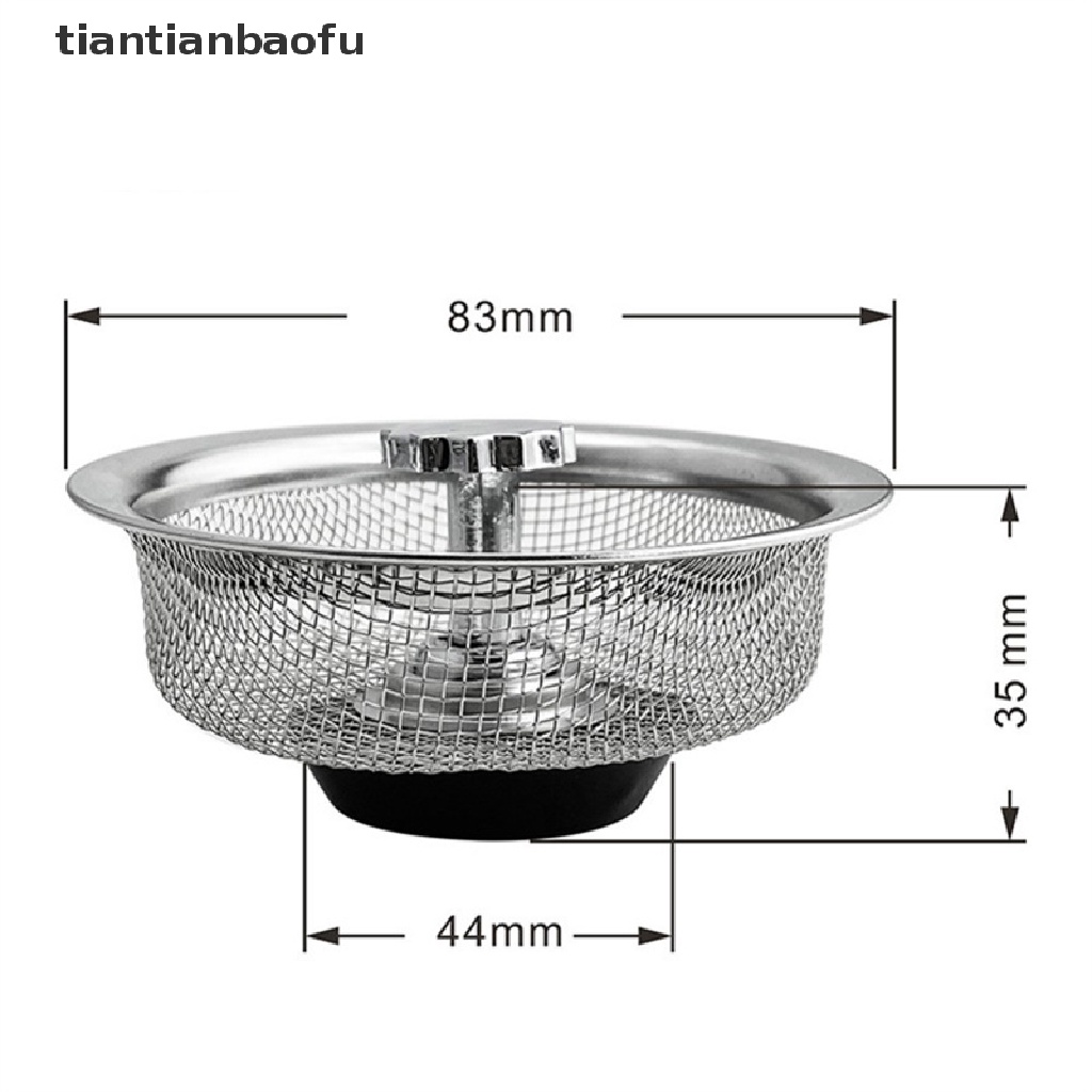 [tiantianbaofu] Stainless Steel Sink Strainer Waste Disposer Outfall Filter Hair Sewer Outfall Boutique