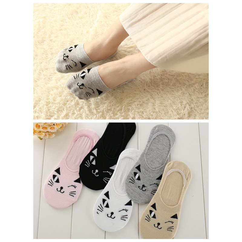 kaos kaki Wanita Tidak Terlihat Kaos Kaki Multicolor (Warna &amp; Model Random) D1219