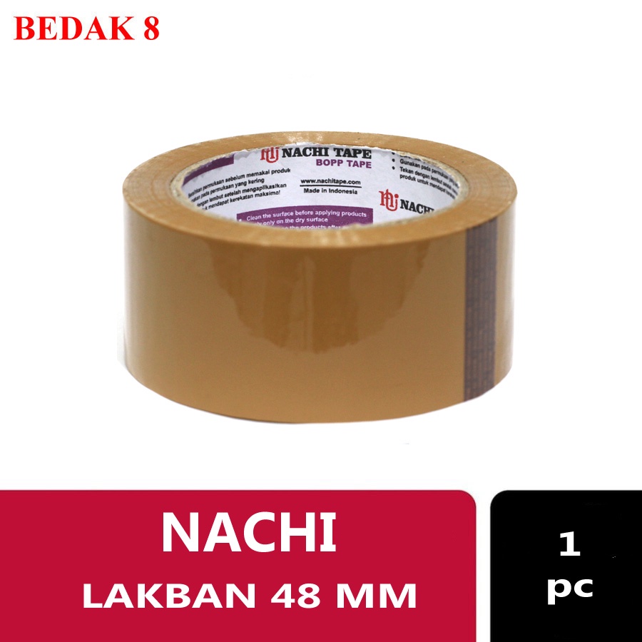 Lakban Nachi 48 mm Bening/ Coklat