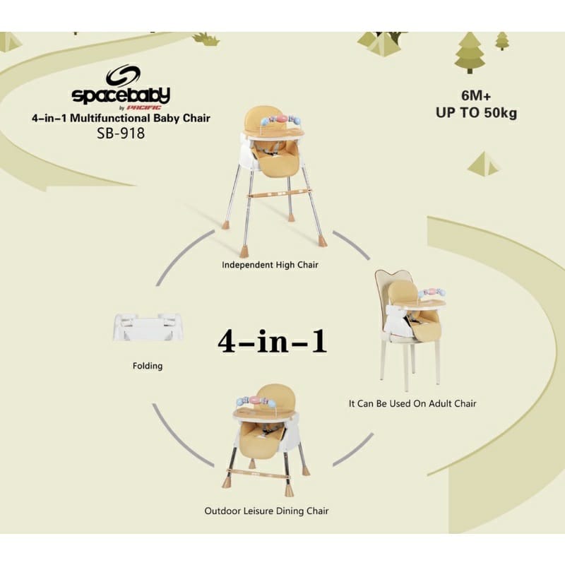 Space Baby High Chair SB918 - Kursi Makan Anak