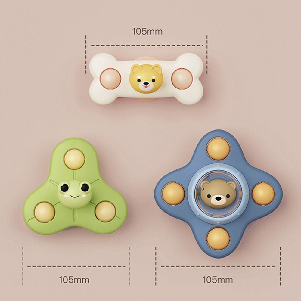 NEEDWAY Mainan Mandi Bayi 1set Kartun Edukasi Dini Anak Mainan Kerincingan Teether Giroskop Anak Hadiah Mandi Sucker Spinner