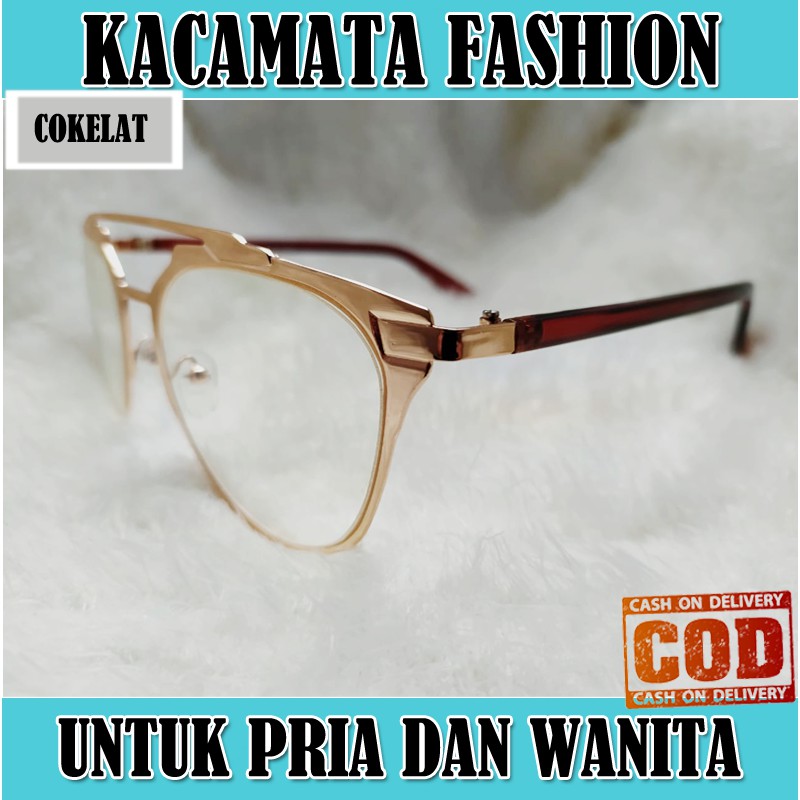 Kacamata Fashion Wanita Pria Kaca mata Gaya Ala Korea Glasses Unisex Kaca mata Transparan Wanita